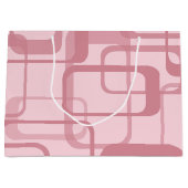 Pink Retro 60's 70's Abstract Pattern ラージペーパーバッグ (正面)