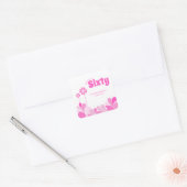 Pink Retro 60th Birthday Party スクエアシール (封筒)