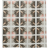 Pink Retro Art Deco Shower Curtain シャワーカーテン (正面)
