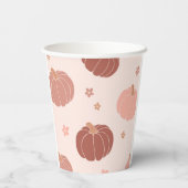 Pink Retro Boho Pumpkin 1st Birthday Paper Cup 紙コップ (裏面)