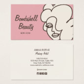 Pink Retro Bombshell Beauty Makeup Artist Girl (正面&裏面)