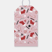 Pink Retro Christmas Peppermint Birthday ギフトタグ (裏面)