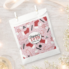 Pink Retro Christmas Peppermint Birthday フェイバーバッグ