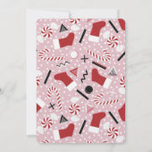 Pink Retro Christmas Peppermint Birthday 招待状 (裏面)