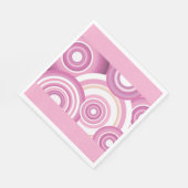 Pink Retro Circles Pattern スタンダードランチョンナプキン (角)