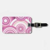 Pink Retro Circles Pattern ラゲッジタグ (正面横)