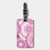 Pink Retro Circles Pattern ラゲッジタグ (正面縦)