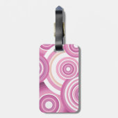 Pink Retro Circles Pattern ラゲッジタグ (裏面縦)