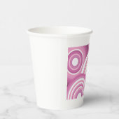 Pink Retro Circles Pattern 紙コップ (右)