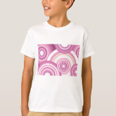 Pink Retro Circles Pattern Tシャツ (正面)