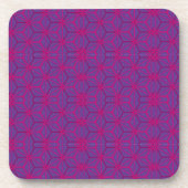 Pink retro geometric pattern コースター (正面)