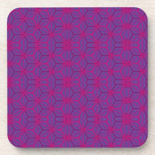 Pink retro geometric pattern  コースター (正面)