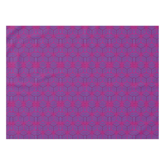 Pink retro geometric pattern テーブルクロス (正面(横))