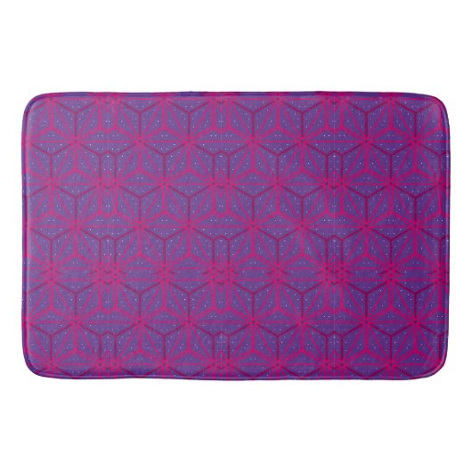 Pink retro geometric pattern  バスマット (正面)