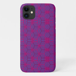 Pink retro geometric pattern  iPhone 11 ケース