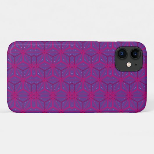 Pink retro geometric pattern  Case-Mate iPhoneケース (裏面(横))