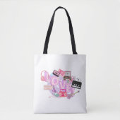 Pink Retro LOVE Tote – 90s Hits & Early 2000s  トートバッグ (正面)