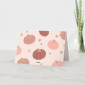 Pink Retro Pumpkin 1st Birthday Folded  Thank You サンキューカード (裏面)