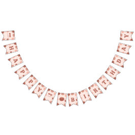 Pink Retro Pumpkin Birthday Bunting Banner バンティングフラッグ