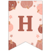 Pink Retro Pumpkin Birthday Bunting Banner バンティングフラッグ (第2の旗)