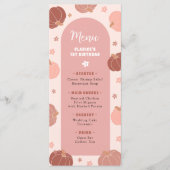 Pink Retro Pumpkin Boho First Birthday Menu メニュー (正面)