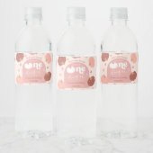 Pink Retro Pumpkin First Birthday Bottle Label ペットボトルラベル (ボトル)