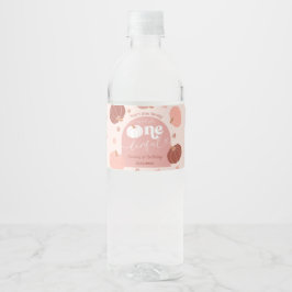Pink Retro Pumpkin First Birthday Bottle Label ペットボトルラベル