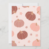 Pink Retro Pumpkin First Birthday Photo Banner 招待状 (裏面)