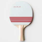Pink Retro Stripes and Text on Minimalist 卓球ラケット (裏面)