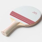 Pink Retro Stripes and Text on Minimalist 卓球ラケット (正面アングル)