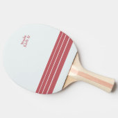 Pink Retro Stripes and Text on Minimalist 卓球ラケット (横)