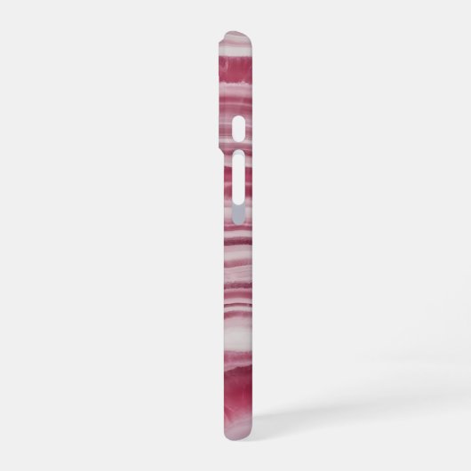 Pink Rhodochrosite Marble Agate Stone Pattern iPhone 16ケース (左側面)