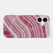 Pink Rhodochrosite Marble Agate Stone Pattern iPhone 16ケース (裏面横)