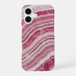 Pink Rhodochrosite Marble Agate Stone Pattern iPhone 16ケース
