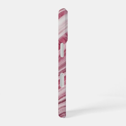 Pink Rhodochrosite Marble Agate Stone Pattern iPhone 16ケース (右側面)