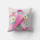 Pink Ribbon and Daisies Breast Cancer Awareness クッション (裏面)