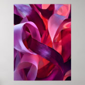 Pink Ribbon Art – Elegant Modern valentine's day ポスター (正面)