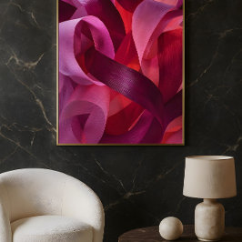 Pink Ribbon Art – Elegant Modern valentine's day ポスター