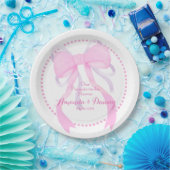 Pink Ribbon Baby Boy Shower  ペーパープレート (パーティー)