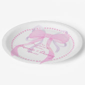 Pink Ribbon Baby Boy Shower  ペーパープレート (アングル)