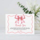 Pink Ribbon Baby Shower Thank You Card サンキューカード (スタンド正面)