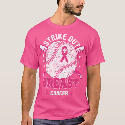 Pink Ribbon Baseball Design for Breast Cancer Awar Tシャツ (正面)