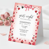 Pink Ribbon Bow Galentine's Invitation 招待状