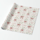 Pink Ribbon Bows Coquettes Personalized ラッピングペーパー (アンロールド)