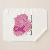 Pink Ribbon Breast Cancer Awareness シェルパブランケット (正面(横))