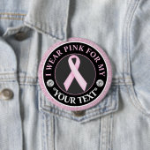 Pink Ribbon Breast Cancer Awareness Design 缶バッジ (インサイチュ)
