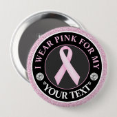 Pink Ribbon Breast Cancer Awareness Design 缶バッジ (正面&裏面)