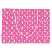 Pink Ribbon Breast Cancer Awareness Pattern ラージペーパーバッグ (裏面)
