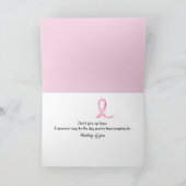 Pink Ribbon Breast Cancer Awareness Text カード (内部)