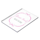 Pink Ribbon Bridal Shower Guest Book ノートブック (左側)